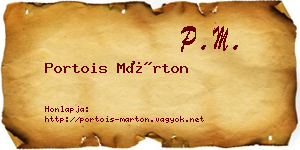 Portois Márton névjegykártya